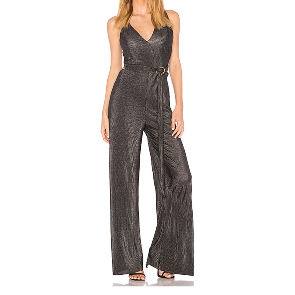 Stylestalker Lucian Belted Jumpsuit, metallic